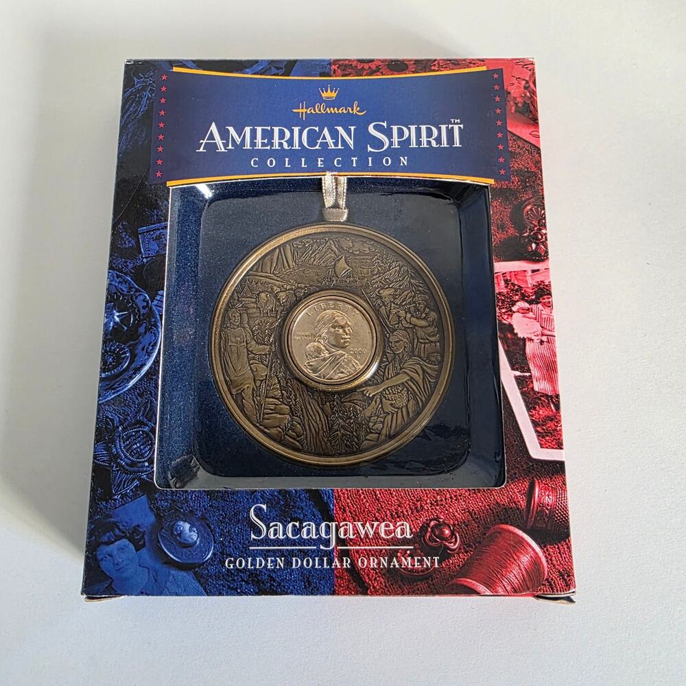 Hallmark American Spirit Sacagawea Golden Dollar Coin Ornament 2000 US Mint